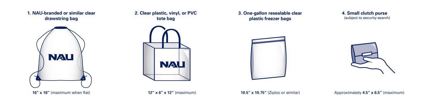 illustration of types of acceptable bags