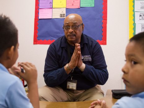 a juvenile justice worker with kids