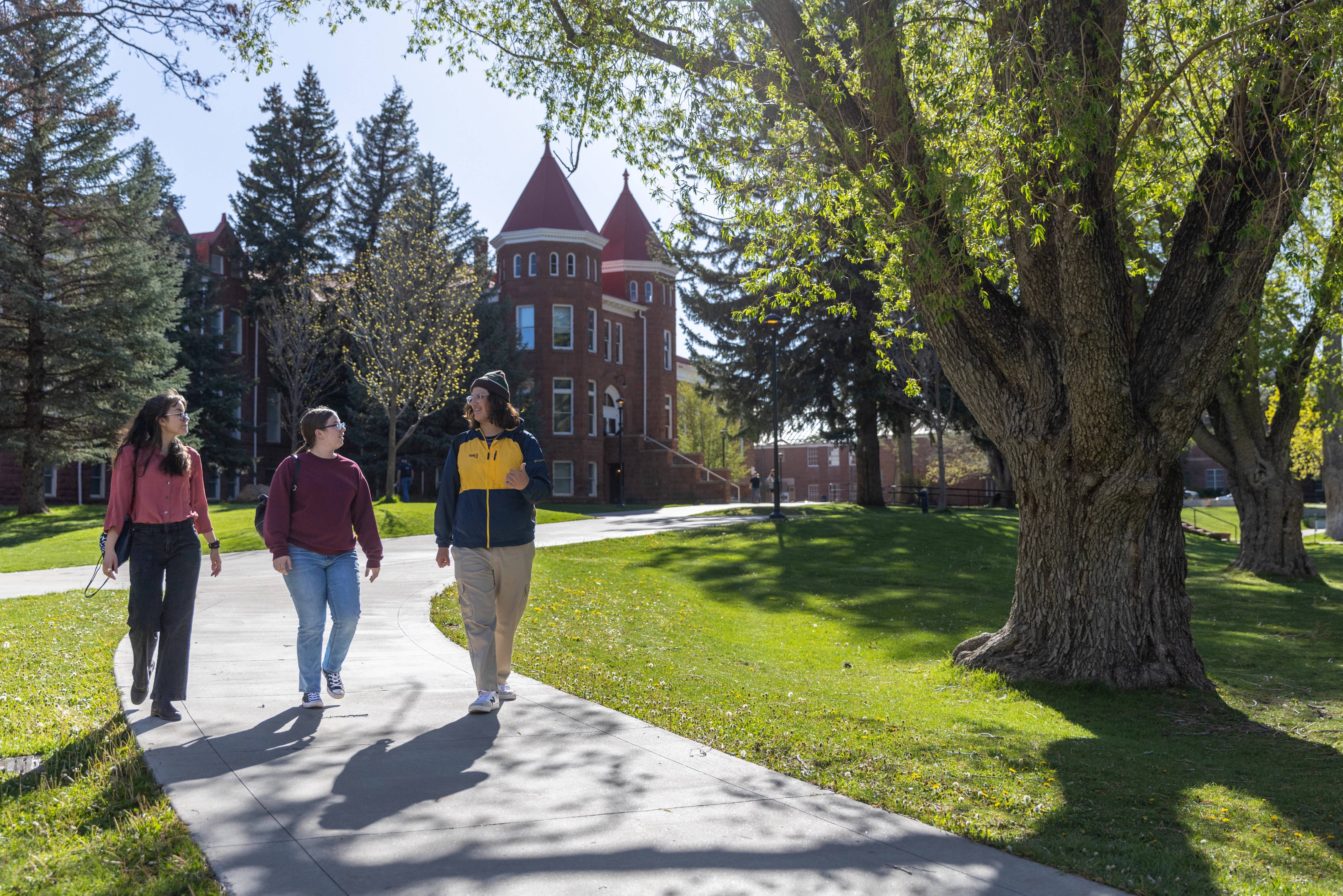 Students walk on the N A U campus.