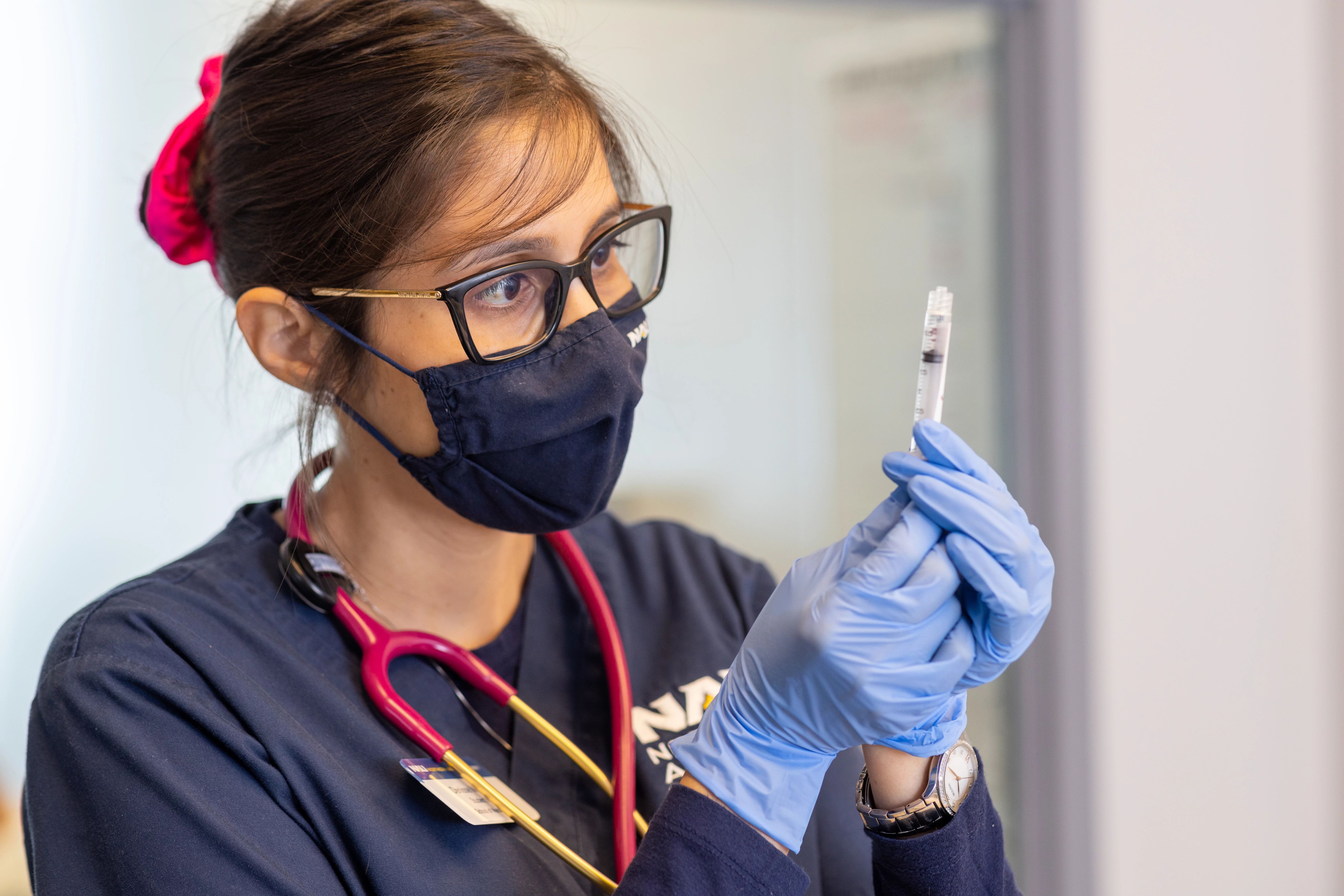 A student in N A U's nursing program on the N A U Yuma campus.