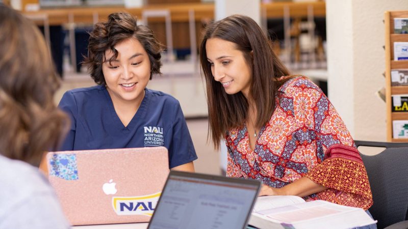 N A U nursing students study on the Yuma campus library.