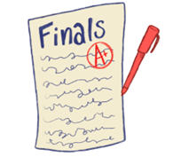 Drawing of a finals exam