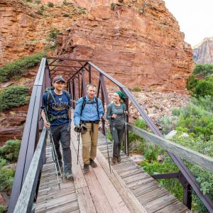 Abe Springer and students on bridge at the Grand Canyon