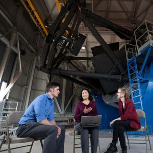 Cristina Thomas and students at the Lowell Discovery telescope