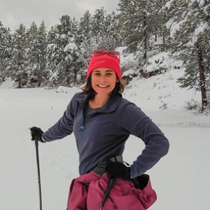 Caroline cross country skiing in Flagstaff, Arizona.