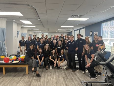 Students in the physical therapy, occupational therapy, athletic training, and physician assistant programs pose with faculty mentors.