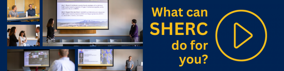 A link to a video titled "What can SHERC do for you?" with a collage of images from the event. Clicking this link leads to the recording of this event. 