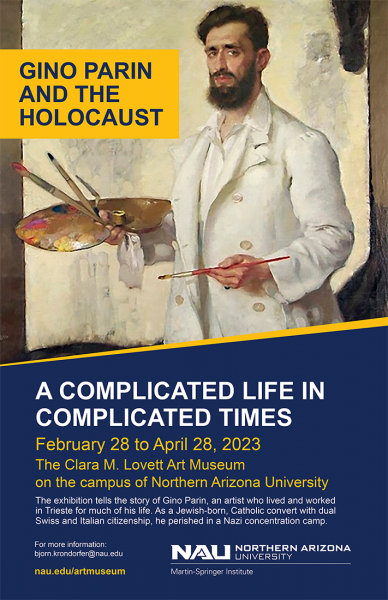 poster promo "Gino Parin and the Holocaust" exhib