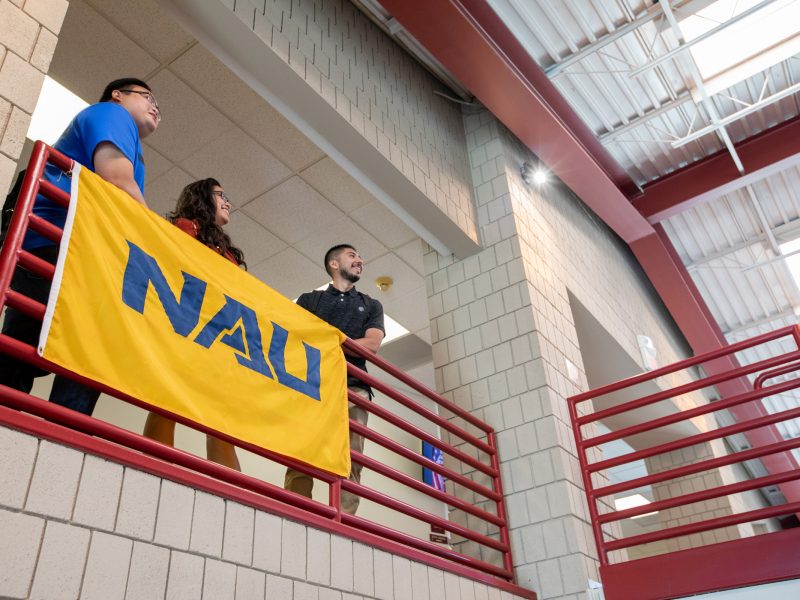 NAU flag hanging on NAU–Yuma campus