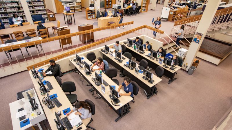 Students work at the NAU–Yuma library