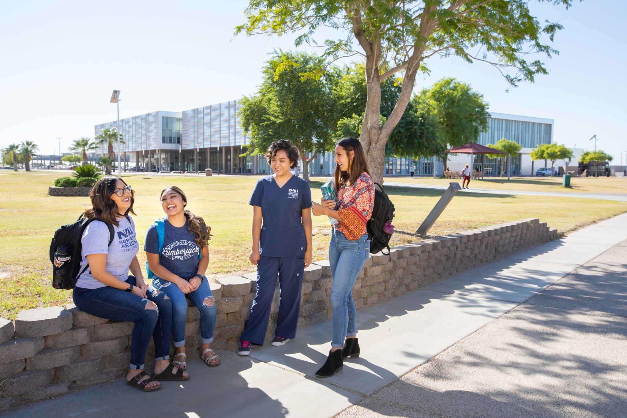 Students hanging out on the NAU–Yuma campus.